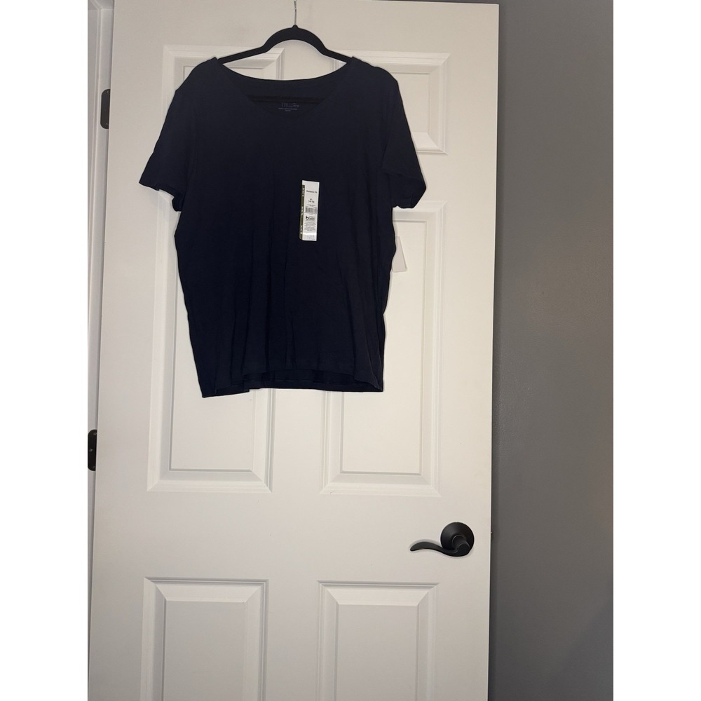 Time And Tru V Neck Navy Short Sleeve T Shirt Xl Nwt